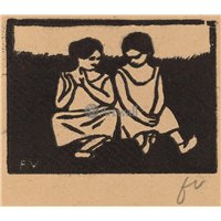 Портреты картины репродукции на заказ - Две девочки в женских сорочках