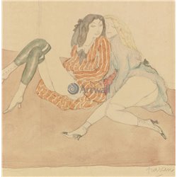 Две девушки на полу - Модульная картины, Репродукции, Декоративные панно, Декор стен