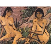 Портреты картины репродукции на заказ - Две девушки в дюнах