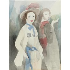 Картина на холсте по фото Модульные картины Печать портретов на холсте Две молодые женщины и лошадь