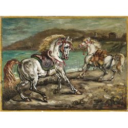 Две лошади на берегу моря - Модульная картины, Репродукции, Декоративные панно, Декор стен