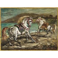 Портреты картины репродукции на заказ - Две лошади на берегу моря
