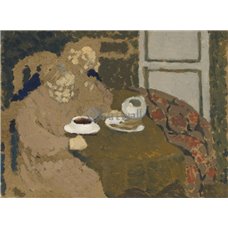 Картина на холсте по фото Модульные картины Печать портретов на холсте Две женщины, пьющие кофе