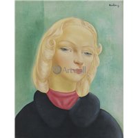 Портреты картины репродукции на заказ - Девушка в красном шарфе