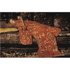 Картина на холсте по фото Модульные картины Печать портретов на холсте Девушка в красном кимоно