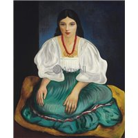 Портреты картины репродукции на заказ - Девушка в зеленой юбке