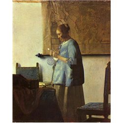 Девушка в голубом,читающая письмо - Модульная картины, Репродукции, Декоративные панно, Декор стен