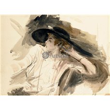 Картина на холсте по фото Модульные картины Печать портретов на холсте Девушка в большой шляпе