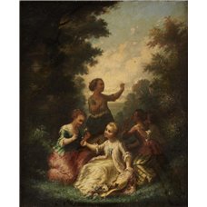 Картина на холсте по фото Модульные картины Печать портретов на холсте Девочки, играющие на поляне
