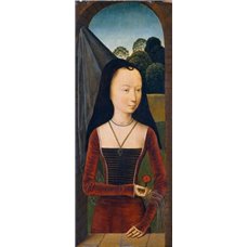 Картина на холсте по фото Модульные картины Печать портретов на холсте Диптих Аллегория истинной любви, левая створка - Молодая женщина с гвоздикой