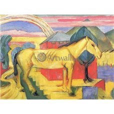 Картина на холсте по фото Модульные картины Печать портретов на холсте Длинная желтая лошадь