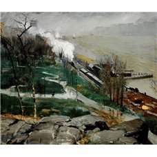 Картина на холсте по фото Модульные картины Печать портретов на холсте Дождь над рекой
