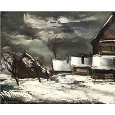 Картина на холсте по фото Модульные картины Печать портретов на холсте Деревня под снегом
