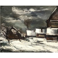 Портреты картины репродукции на заказ - Деревня под снегом