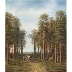 Дорога в сосновом лесу - Модульная картины, Репродукции, Декоративные панно, Декор стен