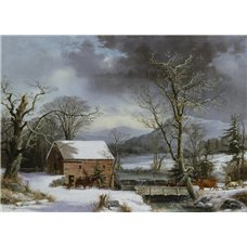 Картина на холсте по фото Модульные картины Печать портретов на холсте Дурри Джордж «Мельница, зима»