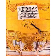 Картина на холсте по фото Модульные картины Печать портретов на холсте Желтая фисгармония со скрипкой