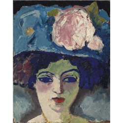 Женщина в шляпе с цветком - Модульная картины, Репродукции, Декоративные панно, Декор стен