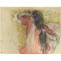 Портреты картины репродукции на заказ - Женщина в красном пеньюаре