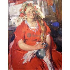 Картина на холсте по фото Модульные картины Печать портретов на холсте Женщина в красном