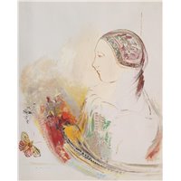Портреты картины репродукции на заказ - Женщина с райской птицей