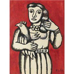 Женщина с попугаем - Модульная картины, Репродукции, Декоративные панно, Декор стен