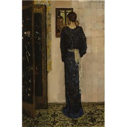 Женщина у зеркала - Модульная картины, Репродукции, Декоративные панно, Декор стен