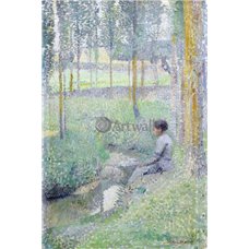 Картина на холсте по фото Модульные картины Печать портретов на холсте Женщина, сидящая около ручья