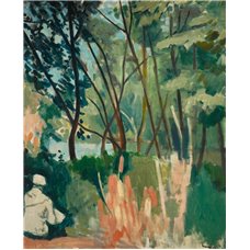 Картина на холсте по фото Модульные картины Печать портретов на холсте Женщина, сидящая под деревьями