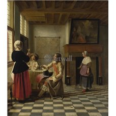 Картина на холсте по фото Модульные картины Печать портретов на холсте Женщина, пьющая с двумя мужчинами