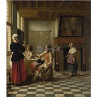 Портреты картины репродукции на заказ - Женщина, пьющая с двумя мужчинами