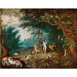 Земной рай с грехопадением Адама и Евы - Модульная картины, Репродукции, Декоративные панно, Декор стен