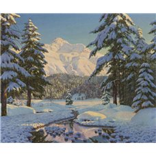 Картина на холсте по фото Модульные картины Печать портретов на холсте Зимний пейзаж в голубых тонах
