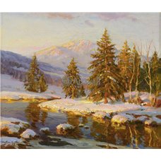 Картина на холсте по фото Модульные картины Печать портретов на холсте Зимний закат