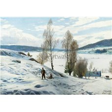 Картина на холсте по фото Модульные картины Печать портретов на холсте Зимний день в Однес, Норвегия