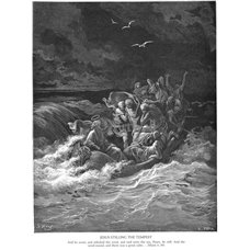 Картина на холсте по фото Модульные картины Печать портретов на холсте Иисус успокаивает бурю на море, Новый Завет
