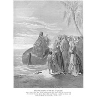 Портреты картины репродукции на заказ - Иисус проповедует на озере Геннисаретском, Новый Завет