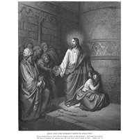 Портреты картины репродукции на заказ - Иисус и схваченная в прелюбодеянии женщина, Новый Завет