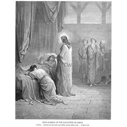 Иисус воскрешает дочь Лазаря, Новый Завет - Модульная картины, Репродукции, Декоративные панно, Декор стен