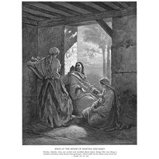Картина на холсте по фото Модульные картины Печать портретов на холсте Иисус в доме Марфы и Марии, Новый Завет