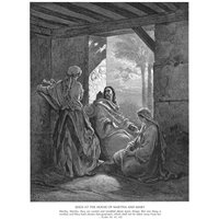 Портреты картины репродукции на заказ - Иисус в доме Марфы и Марии, Новый Завет