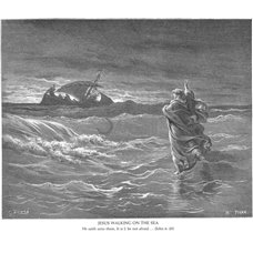 Картина на холсте по фото Модульные картины Печать портретов на холсте Идущий по морю Иисус, Новый Завет