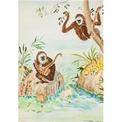 Играющие обезьяны - Модульная картины, Репродукции, Декоративные панно, Декор стен