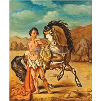 Портреты картины репродукции на заказ - Ипполит и лошадь