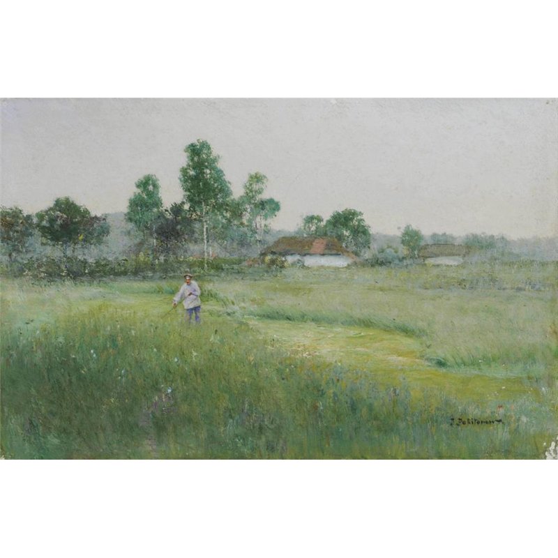 В поле