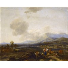 Картина на холсте по фото Модульные картины Печать портретов на холсте Итальянский пейзаж с веселящимися пастухами
