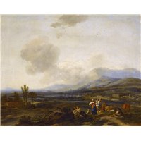 Портреты картины репродукции на заказ - Итальянский пейзаж с веселящимися пастухами