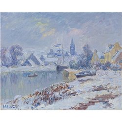 Кемпер, озеро Мари в снегу - Модульная картины, Репродукции, Декоративные панно, Декор стен