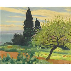 Картина на холсте по фото Модульные картины Печать портретов на холсте Кипарисы и цветущее дерево