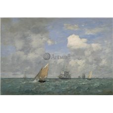 Картина на холсте по фото Модульные картины Печать портретов на холсте Корабли и лодки, покидающие Гавр